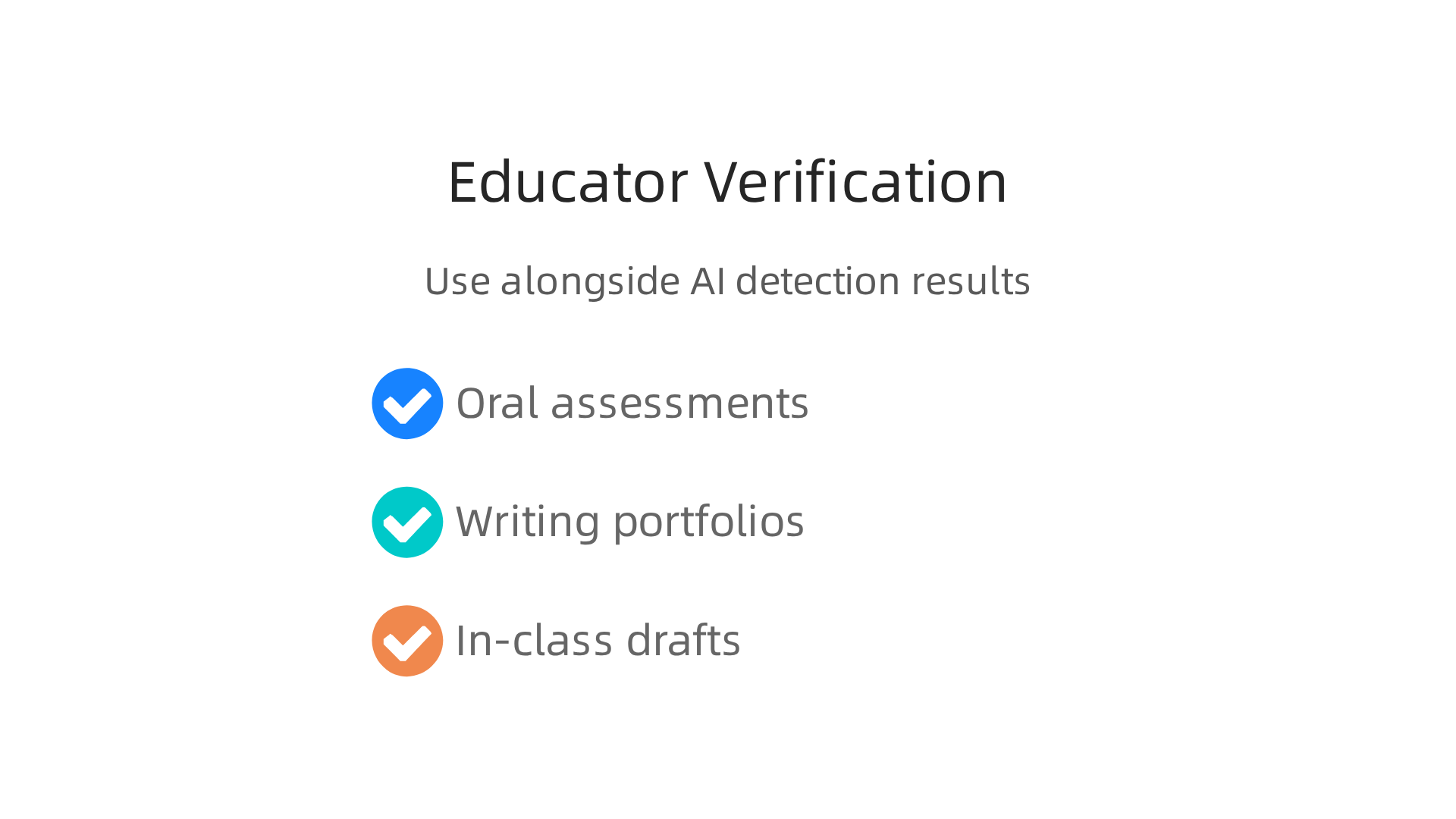 A checklist of best practices for educators to combine with AI detection results for thorough academic integrity verification.