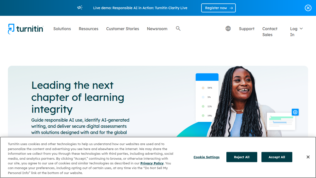 Visit Turnitin's official website to learn more about its academic integrity and AI detection solutions.