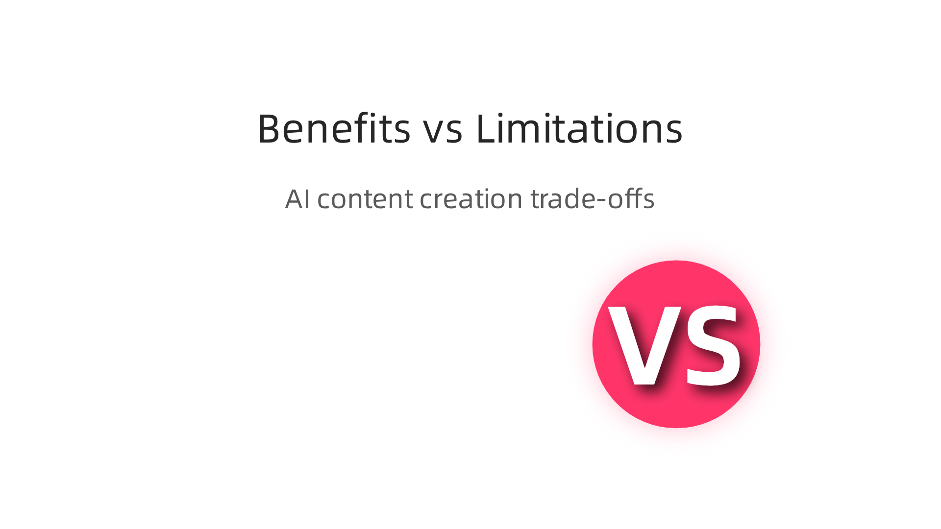 Comparative infographic highlighting the key advantages and notable drawbacks of using AI tools for content creation.