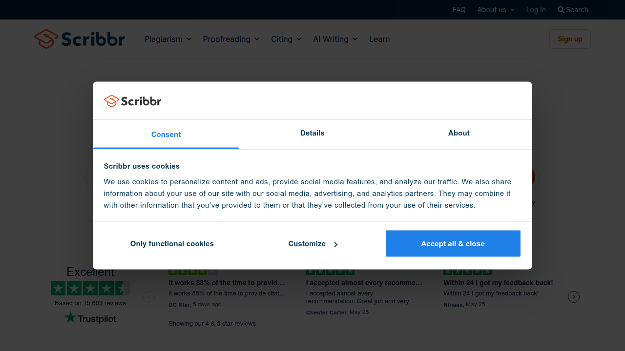 Scribbr's intuitive interface for generating APA 7th edition citations efficiently.