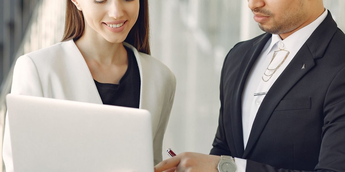 A scene depicting a professional discussing future career paths, emphasizing the importance of AI literacy.