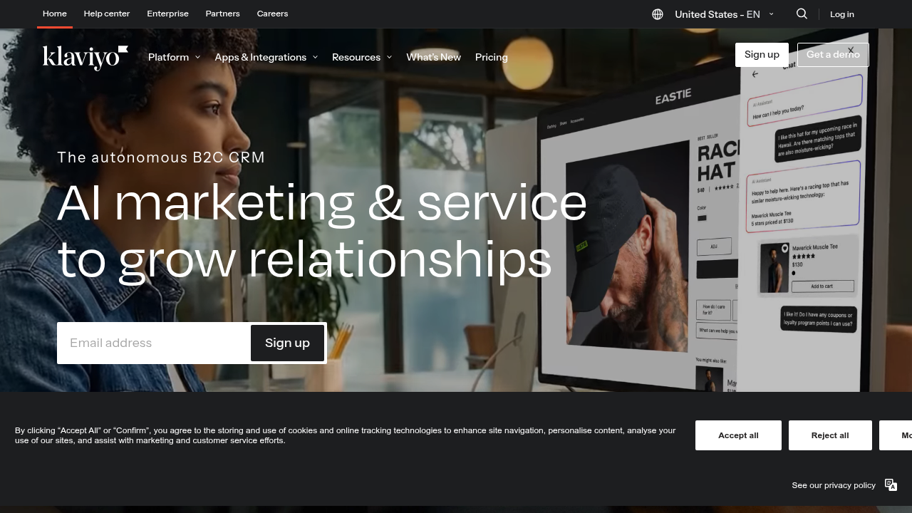 Klaviyo's official website, a marketing automation platform that publishes consumer trend reports.