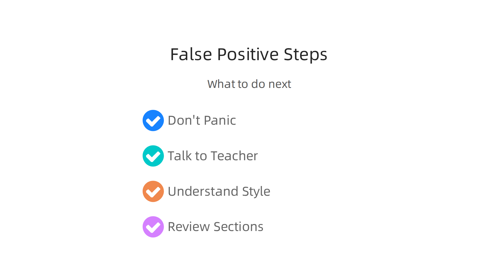 Steps to take if your work is wrongly flagged as AI-generated by a detection tool.