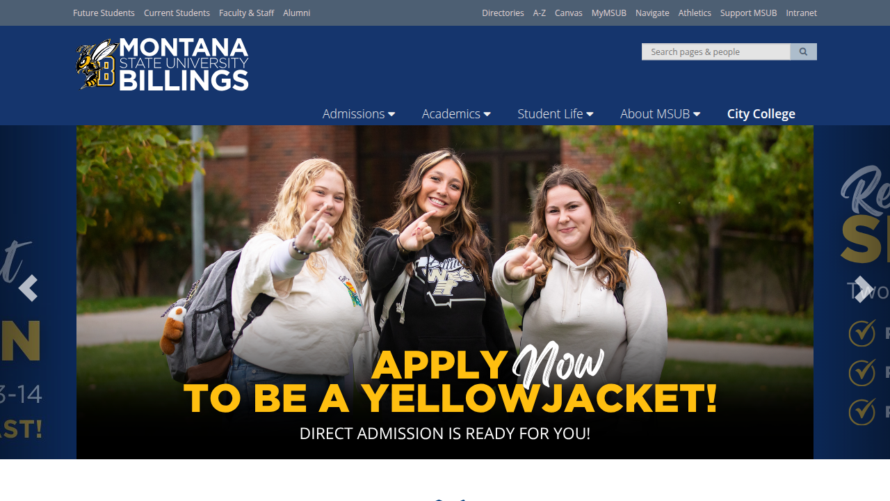 The homepage of Montana State University Billings, a common source for APA 7th Edition guidelines.