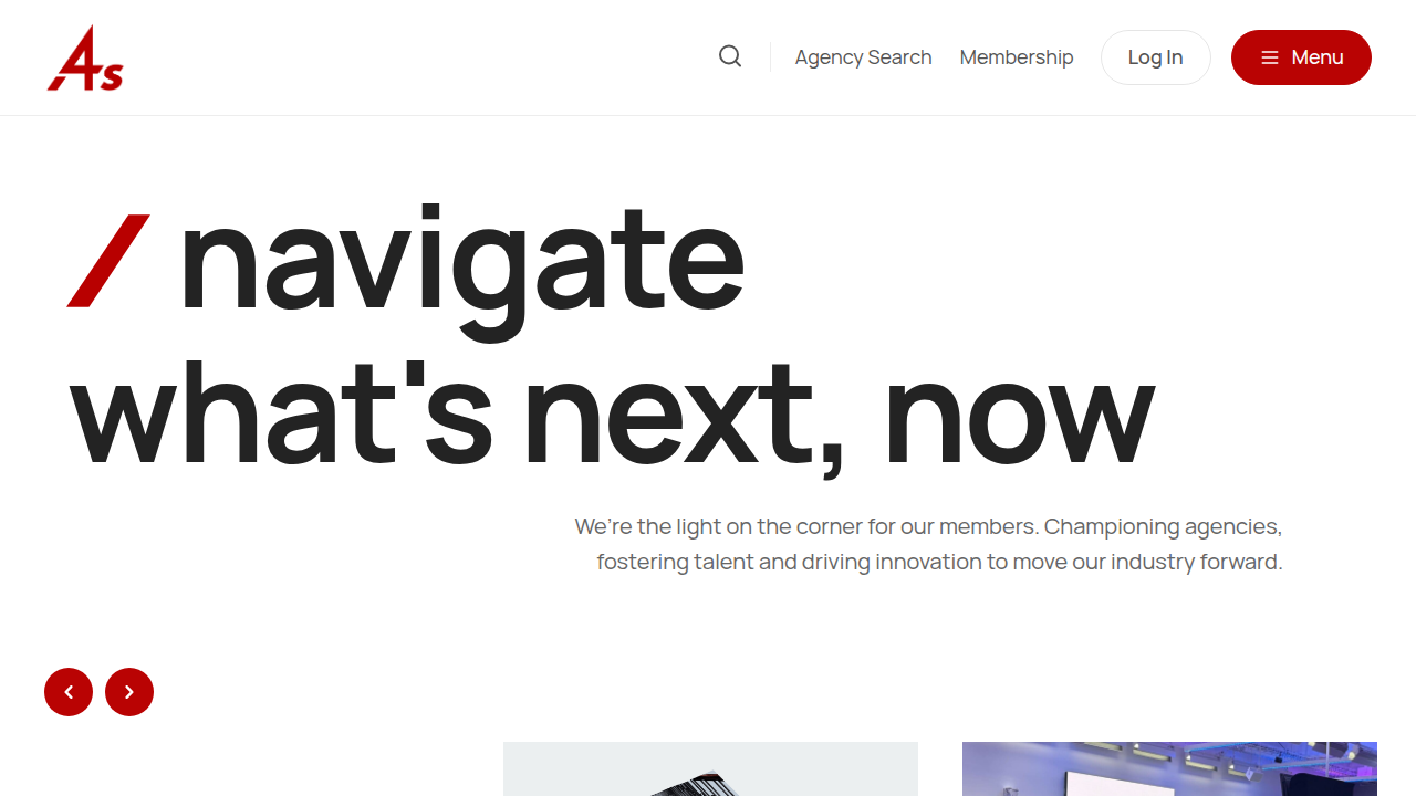 Homepage of AAAA.org (American Association of Advertising Agencies), a resource for advertising industry standards and policies.