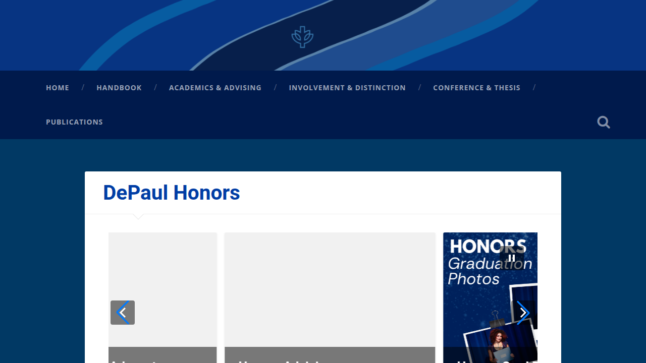 Screenshot of the DePaul Honors Program website, highlighting their official AI policy guidelines for students.
