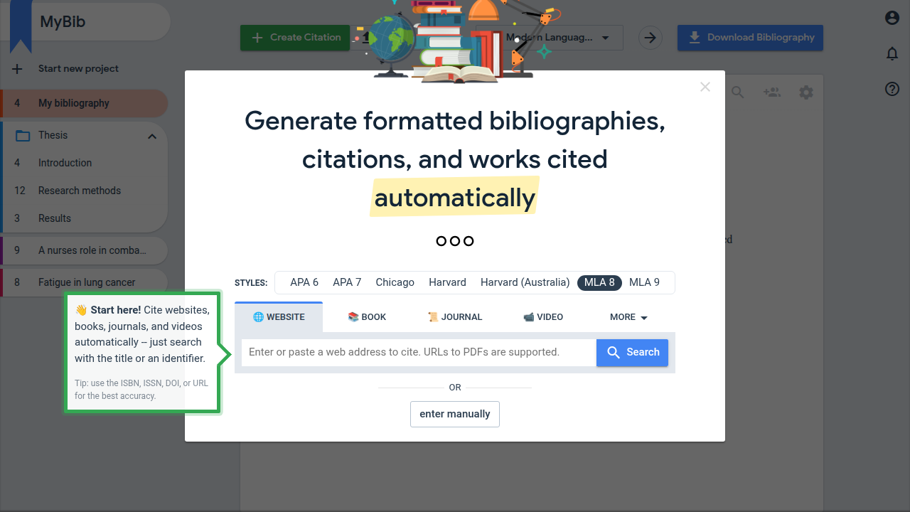 MyBib provides a free, ad-free APA citation generator that simplifies the process of creating references.