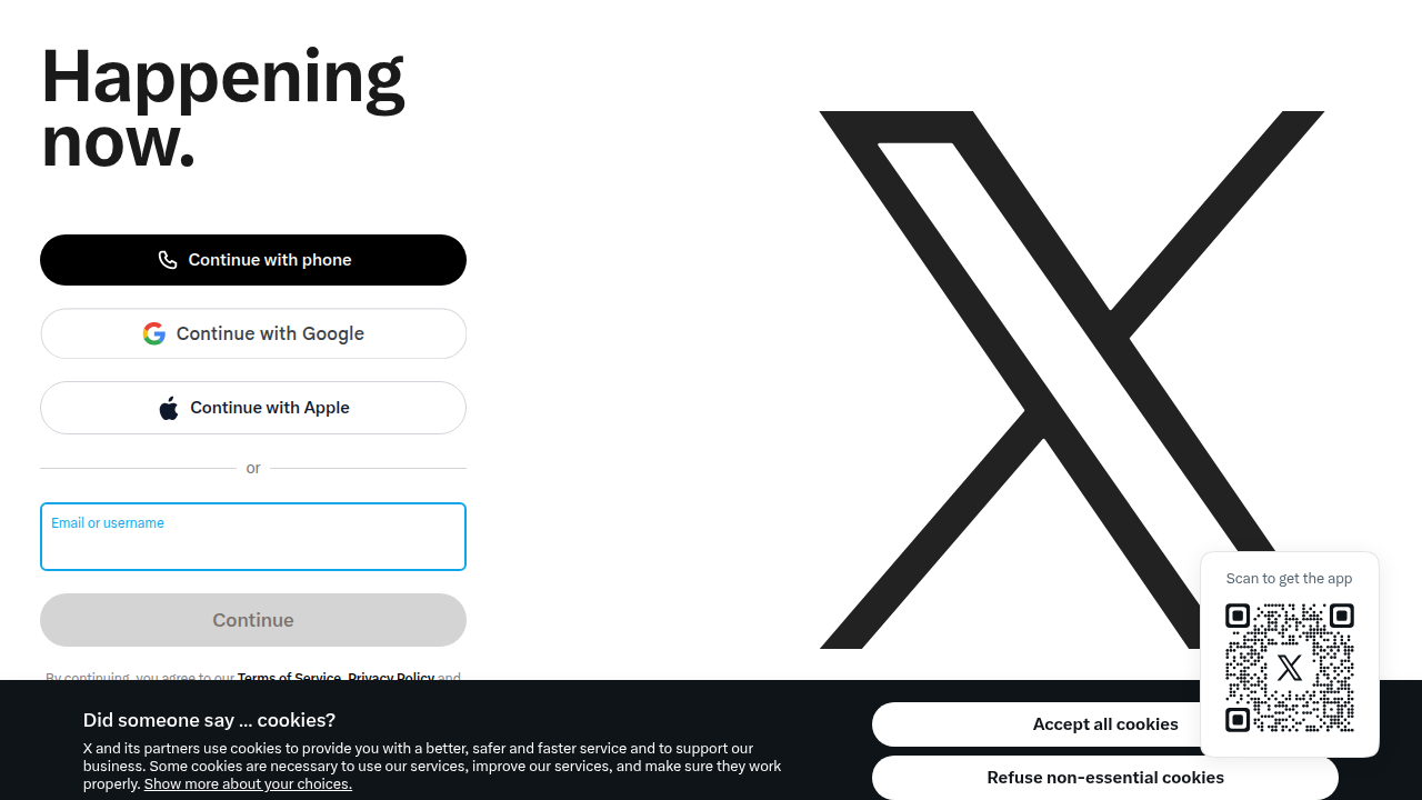 Screenshot of the X.com homepage, representing a global social media platform where industry leaders share insights.